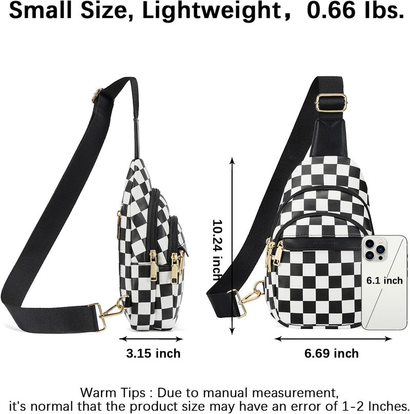 Bostanten Small Sling Bag for Women Leather Crossbody Bags Fanny Pack Chest Bag for Travel - Image 3